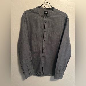 H&M charcoal, button down, long sleeve